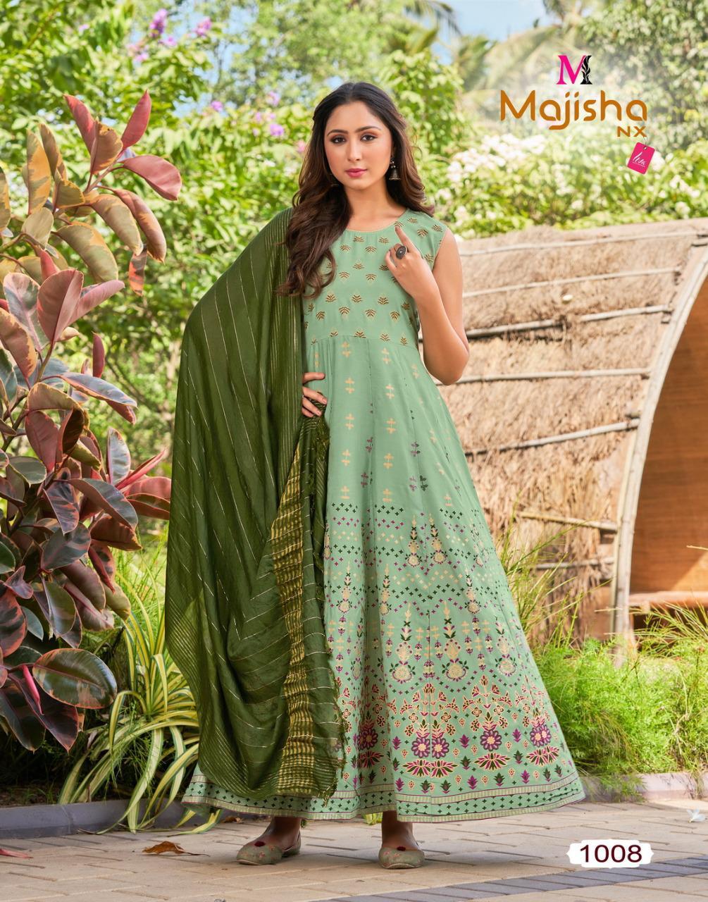 Majisha Nx Pankh 2 Heavy Ethnic Wear Long Kurti With Dupatta Collection